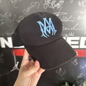 Amiri Black Logo Trucker Cap